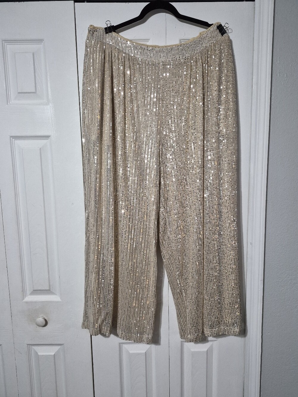 Y2K Party Glam sequin wide-leg pants